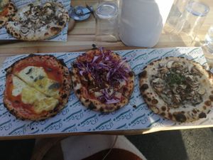 Three vegan pizzas at Pico Pizza - Nørrebro in Copenhagen