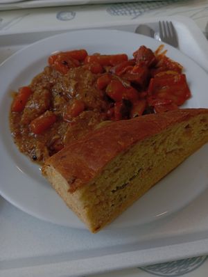 Bread with soya meat and carrot at Green Bar Veget in Olomouc