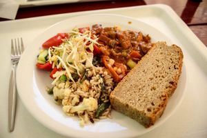 selection from the buffet at Green Bar Veget in Olomouc