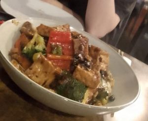 Black bean with tofu and veggies at Andy's Kitchen in Mildura