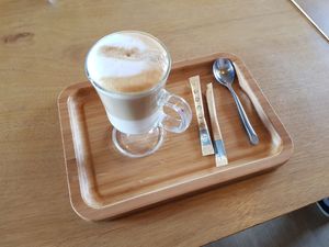 Latte at Arvin Restaurant and Coffee Shop in Olgii