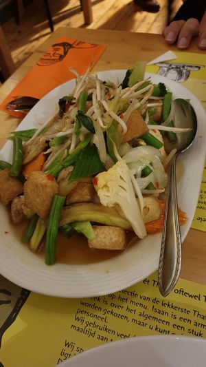Main dish with tofu at Pet Thai in Maastricht