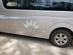Van that can be reserved for airport transfers and local excursions. at Ghan Eden in Belmopan
