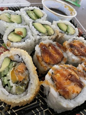 Yam, avocado and fried garden rolls  at Sugar Roll Japanese Cuisine in Dieppe