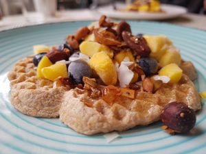 Waffles  at Eko-Logiskt konceptcafé in Falkenberg