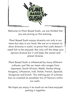 Plant Based Sushi infomation  at Plant Based Sushi in Amsterdam