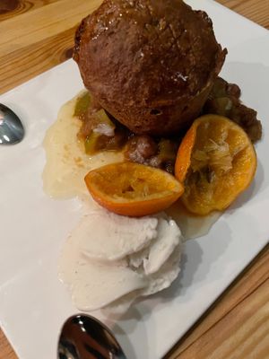 Pumpkin dessert with Montgomery's ice cream (GET THE ICE CREAM !) at Plant Based Sushi in Amsterdam