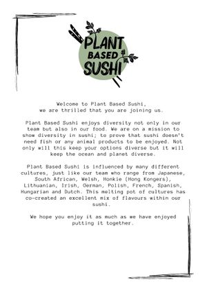 Menu introduction at Plant Based Sushi in Amsterdam