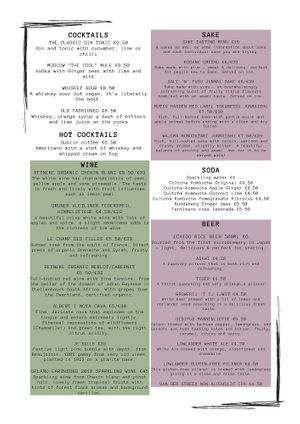 cocktails, sake, beer and wine at Plant Based Sushi in Amsterdam