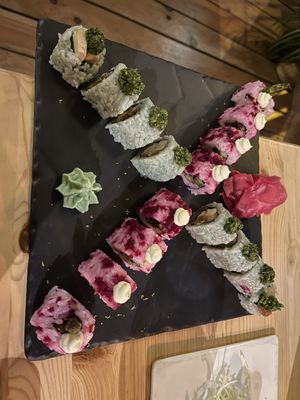Green Queen X Pompadour Pink  at Plant Based Sushi in Amsterdam