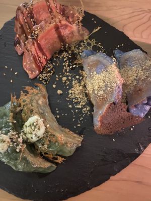 Home made gyozas  at Plant Based Sushi in Amsterdam