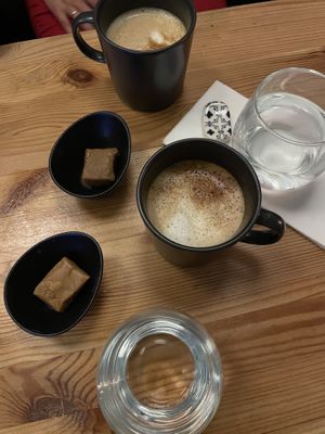 Chicoree latte and fudge  at Plant Based Sushi in Amsterdam