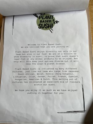 Menu 4  at Plant Based Sushi in Amsterdam