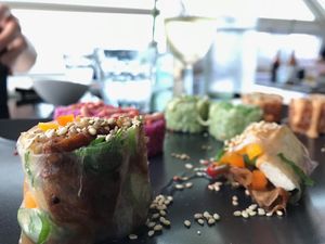 Sometimes we include rice paper rolls in one of the rounds.  at Plant Based Sushi in Amsterdam