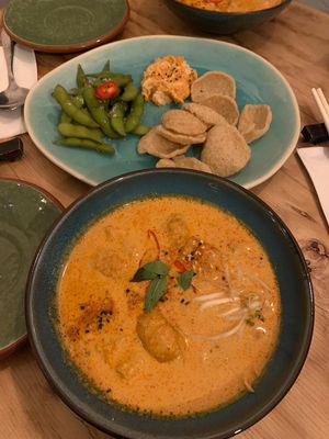 Delicious Laksa soup  at Plant Based Sushi in Amsterdam