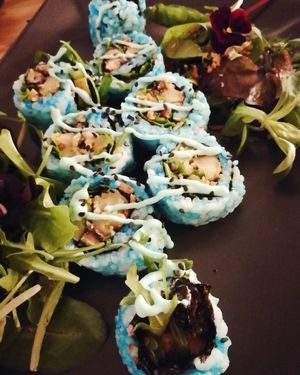 Sushi roll at Plant Based Sushi in Amsterdam