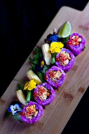 We love playing with colours! at Plant Based Sushi in Amsterdam