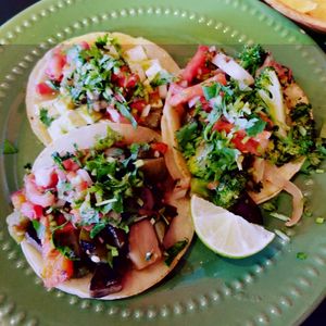 Tofu, broccoli and eggplant tacos at Viva Mexicana in Sebastopol