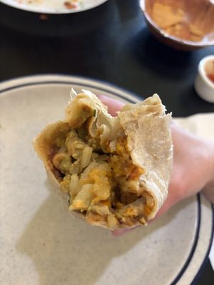 Inside of burrito  at Viva Mexicana in Sebastopol