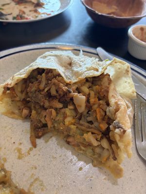 Inside rest of burrito  at Viva Mexicana in Sebastopol