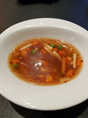 Spicy and sour soup. Tasted really good at Hot Wok City in Bergen