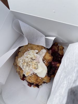 Raspberry coconut scone at Purebread in Whistler