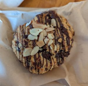 Vegan almond chocolate coconut scone at Purebread in Whistler