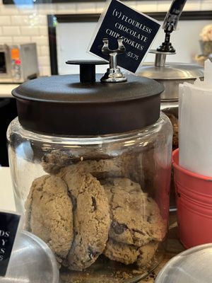 Vegan Flourless Chocolate Chip Cookies  at Purebread - W Broadway in Vancouver