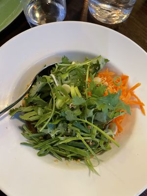 There are spicy udon noodles hiding underneath here!   at Soya in Bergen