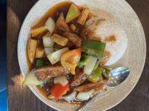 Buddha tofu from lunch menu.  at Soya in Bergen