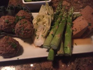 Vegan entree spread at The Melting Pot in Boca Raton