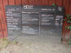 The menu in July 2022 at Glass & Berså in Arboga