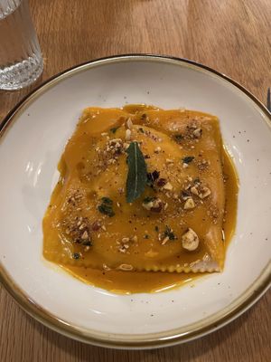 Raviolo was to die for!!  at Fermenter in Portland