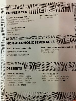 Non alcoholic beverages, desserts, coffee, tea at Fermenter in Portland