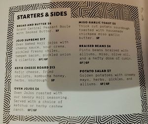 Starters and sides at Fermenter in Portland