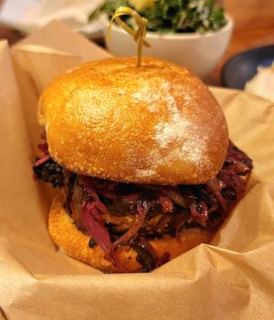 Miso Apple Burger #Veganuary at Fermenter in Portland