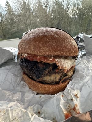 Bacon cheeseburger  at Fermenter in Portland