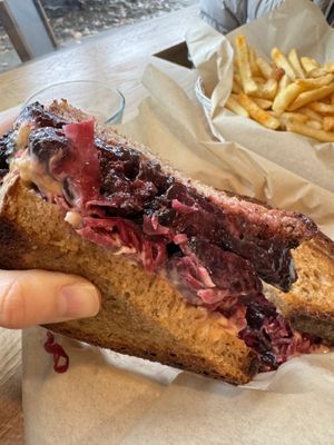 Koji beet Rueben —so delicious I will dream of it  at Fermenter in Portland