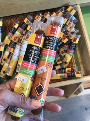 On the go vegan snacks  at Natural World Market & Cafe in Redondo Beach