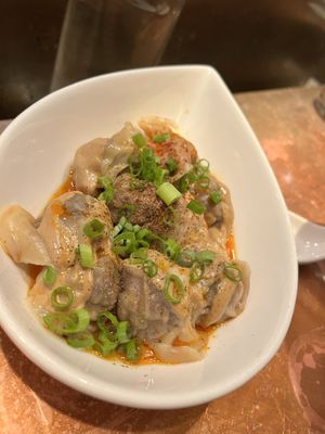 Impossible Sichuan Working Hands Dumplings. Really well balanced and worth a try  at China Live in San Francisco