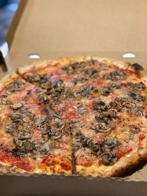 Mushroom with truffle oil  at Flying Saucer Vegan Pizza in Summer Hill