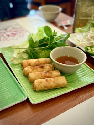 Deep Fried Eggrolls  at Hoa Sen Vegetarian Restaurant in Garden Grove