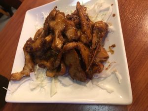 Lemongrass Chicken with Chili at Hoa Sen Vegetarian Restaurant in Garden Grove