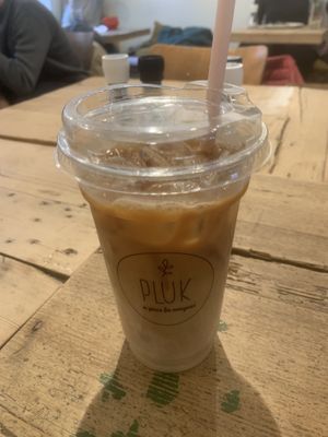 The homemade hazelnut iced latte. at Pluk in Amsterdam