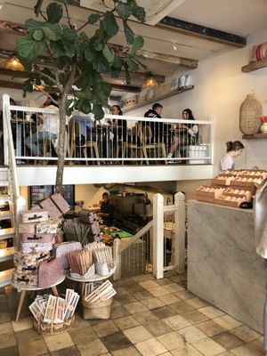 Upstairs seating     at Pluk in Amsterdam