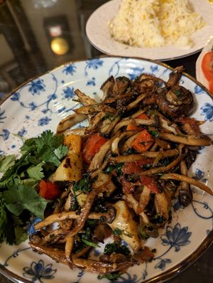 Vegan option mushroom mixed at Wardah in Jeju