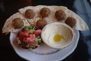 Falafel and humous  at Wardah in Jeju
