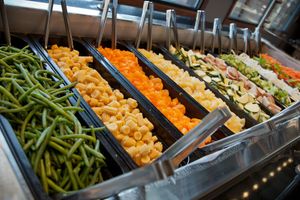 The HuHot food line! at HuHot Mongolian Grill in Coeur D Alene