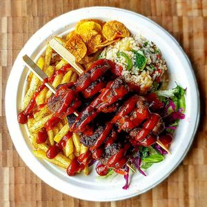 Jamaican Jerk Beaf at Seitan's Kebab in Manchester