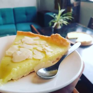Sweet and sour lime curd tart 40.000 at Filthy Vegan in Ho Chi Minh City